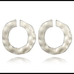 Urban Outfitters Jewelry - Sterling silver hammered disc half hoop earring Urban Outfitters Jewelry - Sterling silver hammered disc half hoop earring